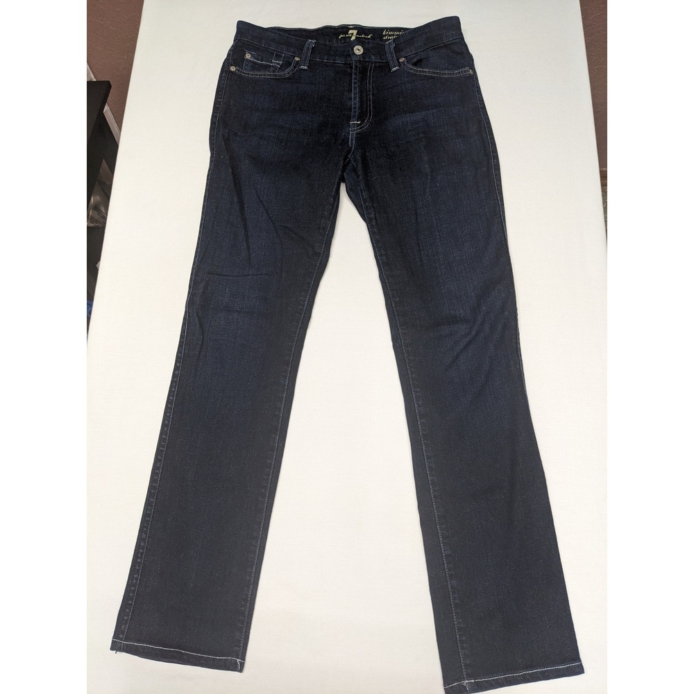 7 For All Mankind Kimmie Straight Leg Jeans Dark Indigo Blue AU023123A Size 29